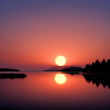Sunset over the water