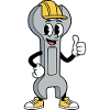 Cartoon Wrench Comic Mechanic