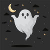 Night Ghost on Dark Background