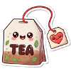 Kawaii Tea Bag Heart Design