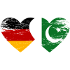 Germany Pakistan Flag Heart Used