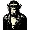 Chimp Rebel Biker Illustration