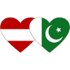 Austria Pakistan Flag Heart