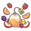 Fruity Lunchbag Tea ,tea Cartoon Sticker