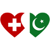 Suisse Pakistan Drapeau Coeur