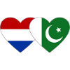 Netherlands Pakistan Flags Heart