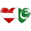 Austria Pakistan Flag Heart
