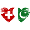 Switzerland Pakistan flag heart used