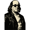 Benjamin Franklin mit Zigarettenrebellen-Porträt