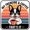 Coffee Break Bulldog Frenchie Retro