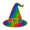 Halloween-Regenbogen Glitzer Hexenhut
