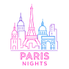 Néon Paris Nights Skyline Silhouette