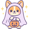 Corgi Fantôme Citrouille