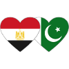 Egypt Pakistan Flag Heart