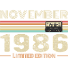 November 1986 Vintage Fødselsdag Retro T-shirt