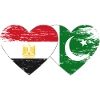 Egypte Pakistan Drapeau Coeur Utilisé