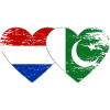 Hollande Pakistan drapeau coeur utilisé