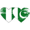Nigeria Pakistan Flag Heart