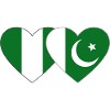 Nigeria Pakistan Flag Heart