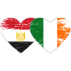Egypte Irlande Drapeau Coeur Utilisé