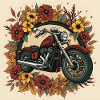 Roue de fleurs d’impression en bloc