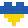 Pixel Heart Ukraine Flag
