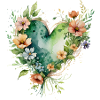 Aquarelle Floral Coeur