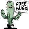 Cactus with Free Hugs Sign