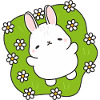 Lapin mignon au jardin fleuri