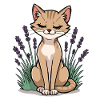 Cat rest in the lavender field