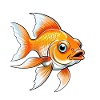 Funny Goldfish Cartoon Pop