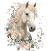 Stallion with flower crowns