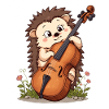 Igel Cello im Blumengarten