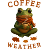 Herbstfrosch Frosch mit Kaffee Herbst Geschenkidee