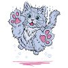 Cute Cat with Sparkling Paws