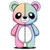 Kawaii Pastel Goth Patched Bear
