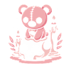 Kawaii Pastel Goth Patched Bear