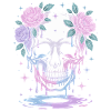 Kawaii Pastel Goth Crâne Fleurs