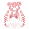 Kawaii Pastel Goth Patched Bear