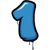 Blue number one design