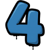 Graffiti Blue 4 Number Design