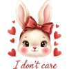 Kawaii Bunny with Red Bow Hearts
