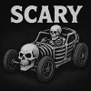 Creepy skeleton car