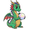 Kleiner Drache mit Ball