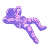 Vaporwave-Astronaut im Lila-Pink