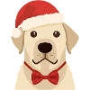 Golden Retriever Flat Noël Design