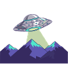 UFO over mountain ranges