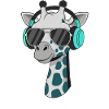 DJ girafe avec casque