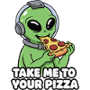 Alien pizza lover