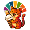 Rainbow Cat Sundae Joy